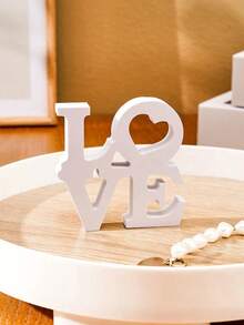 1 Stück 2,95 x 2,95 Zoll weißes Doppelschicht LOVE Buchstabenbrett Deko, Innenraum Tisch Warm Deko Buchstaben Schild, Valentinstag Hochzeitstag Liebes Ornament Geschenke Geburtstag Abschluss