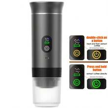 This Portable Espresso Machine Has A Self-Heating Function, Can Make Hot And Cold Beverages, Equipped With An LED Display, Suitable For Coffee Powder And Coffee Capsules, Built-In 2500*3mAh Rechargeable Lithium Battery, Very Suitable For Travel, Outdoor Activities And RV Use.