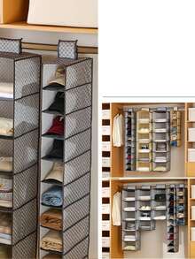 1pc Hanging Foldable Wardrobe With Multiple Compartments For Storing Clothes, Hats, And Hanging Bags. Multi Layer Wardrobe Storage Hanging Bag, Foldable Bra And Underwear Storage Bag, Clothing Sorting Hanging Bag, Clothing Cabinet Storage, Can Be Hung For Storage. Clothing Cabinet Storage, Home&Daily Necessities, Convenient And Practical, Sturdy And Durable