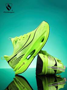 1 par de zapatos para hombres, zapatos para correr de hombres, zapatos deportivos de hombres, zapatos deportivos para exteriores, zapatos de hombres, zapatos deportivos de fitness, zapatos de tenis para adultos, zapatos de lujo para hombres, zapatos de tenis para hombres, zapatos deportivos de alta calidad, zapatos deportivos cómodos, zapatos con cordones y suela gruesa antideslizante, zapatos duraderos para hombres, zapatos deportivos premium de suela blanda, zapatos para correr en cancha, regalos escolares, zapatos deportivos casuales (patrón asimétrico) - Verde - Ver 1