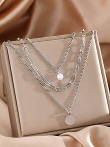 1pc Vintage Punk Rock Band Logo, Star, Moon Stainless Steel Pendant Necklace For Women, Suitable For Daily Wear, Concerts, Parties, Gifts - necklace - View 7