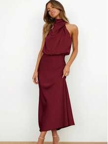 Women Midi Dresses - Red - View 3