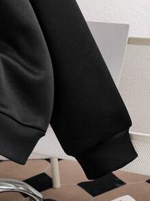 Tween Boy Cartoon Animal Print Warm Sweatshirt - Black - View 6