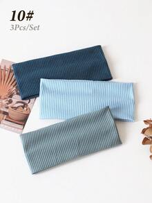 3 piezas Diademas de mujer de unicolor y a rayas, versátiles para lavarse la cara, maquillaje, deportes, uso casual, otoño, accesorios para el cabello de mujer, herramientas para el cabello, cosas para el cabello, cosas, accesorios de belleza, regalos, viajes, regalos para mujeres, cosas para el cabello, rellenos de calcetines