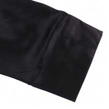 Blusa de Satin Elegante - Manga Larga, Ajustada con Botones, Estilo Casual (Negro, Talla L) - Multicolor - Ver 5