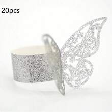 20 chiếc vòng giữ khăn ăn hình bướm 3D, chất liệu giấy mờ rỗng, bóng, thích hợp cho đám cưới, tiệc tùng, kỷ niệm, sinh nhật, bữa tối lãng mạn dưới ánh nến, trang trí bàn ăn, Giáng sinh, Lễ Tạ ơn, phong cách nhà nông thôn. - Nhiều màu - Xem 14