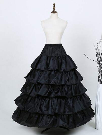 تنورة الزفاف ذات الأربعة حلقات والخمسة أزهار متعددة الطبقات بقطر كبير، تنورة الزفاف الداخلية لإظهار تنورة الزفاف