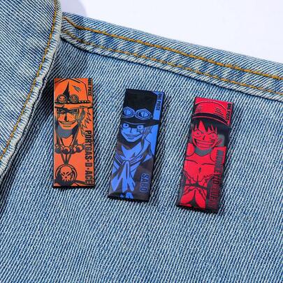 1 Stück Zubehör für One Piece, stilvoller und exquisiter Cartoon-Charakter Brosche mit Monkey D. Luffy und Fire Fist Ace, Taschendekoration, geeignet für den täglichen Gebrauch oder als Geschenk