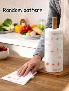 100 piezas/rollo Papel de cocina absorbente y grueso de estilo holgado para uso húmedo y seco, toallas de papel de cocina, accesorios de limpieza, toallas de papel absorbentes, toallas de papel a prueba de aceite para vajilla, papel de cocina, suministros de cocina, suministros para fiestas de Navidad, suministros de limpieza del hogar, adecuado para cocinas, restaurantes, fiestas, reuniones, viajes, regalos familiares, regalos para el hogar (patrón aleatorio) - Multicolor - Ver 4