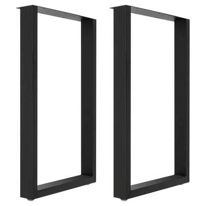 WUPYI2018 2X Tischgestell Metall Rechteckig Esstischbeine 200 kg Tragfähigkeit Tischbeine 50*7*71 cm Tischfüße Geeignet für die Installation oder den Ersatz von alten oder Beschädigten Möbelfüßen (Schwarz)