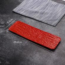 Japanese Sushi Plate, Creative Stone Texture Long Rectangular Plate, Plastic Serving Tray For Home Use, Snacks, Desserts, Salads