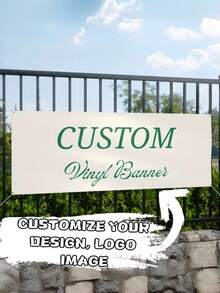 1Pc Custom Vinyl Banner - Personalize With Your Text/Design, Any Color Image, Text, Logo, Perfect For Indoor & Outdoor Use, Events, Parties, Weddings, Business Promotions, Trade Shows, Home Decor, High-Quality - Multicolor 4 - View 1