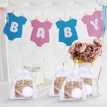 D150 Pcs Baby Shower Party Favors For Guests Rustic Wood Baby Shower Gifts Include 50 Tea  Candles 50 Rustic Floral Thank You Cards 50 Return Gift Bags For Gender Reveal Party Plies10 - chủ yếu là người da trắng - Xem 5