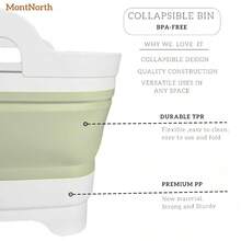 Collapsible Wash Basin 9L Foldable Dish Tub With Drain Plug Portable Collapsible Dish Basin Camping Sink For Washing Dishes Laundry And Kitchen Use Gray - màu xanh lá - Xem 5