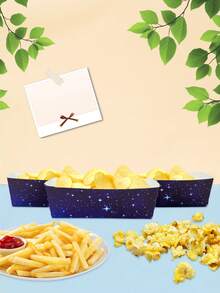 10pcs/20pcs/50pcs Outer Space Birthday Party Decorations Packs Space Themed Solar System Planet Nacho Boats Severing Food Trays Plates For Spach Theme Astronaut Galaxy Party Supplies - Nhiều màu - Xem 6