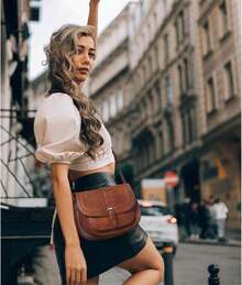Crossbody Bags Women, Small And Boho Body Handbags, Vegan Leather, - Nửa đêm đen - Xem 4