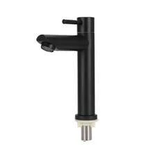 Single Cold Water Tap Bathroom Basin Faucet Matte Black,Brushed Silver Modern 304 Stainless Steel Washbasin Faucet Straight Handle Basin Faucet