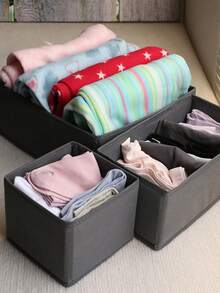 Waschbare Aufbewahrungsbox aus Vliesstoff 3 Stücke Set ohne Deckel, Schublade, kleine Aufbewahrungsbox, faltbar, Dreier-Set, Aufbewahrung für Unterwäsche, Socken, Dekorationen, Festdekoration, Raumdekoration, Heimdekoration, Schlafzimmerdekoration, Organizer, Heimspeicherung, für weiße T-Shirts Damen, schwarze Hosen Damen, Damen Winterkleidung, Kleideraufbewahrung