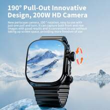 LOKMAT Smartwatch con pantalla AMOLED curva de 2.06 pulgadas, compatible con tarjeta SIM 2G/3G/4G/5G, botón giratorio de 180°, cámara HD, Wi-Fi, acceso a internet, descarga de aplicaciones, monitoreo de frecuencia cardíaca y oxígeno en sangre, reloj inteligente Android