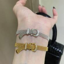 1pc Hollow Milanese Lace Bracelet, Unique Design, Micro-Inlaid Strap Wrist Chain, Unisex