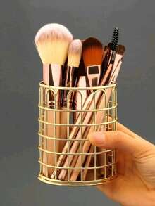 1 suport metalic pentru pix gol, recipient minimalist pentru depozitarea machiajului, suport haotic pentru organizarea instrumentelor de birou