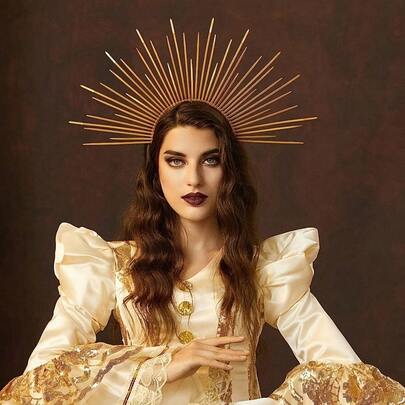 1 件太阳女神皇冠旭日哥特式头带，万圣节服装配饰