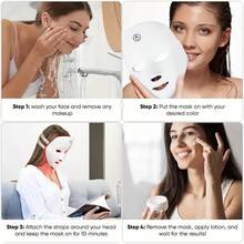 Rechargeable LED Facial Mask, 7 Colors Light Therapy For Skin Care, Perfect Gift For Mother's Day & Thanksgiving - White - View 2