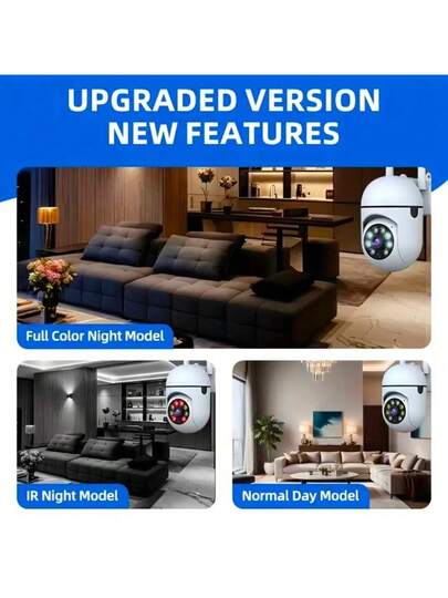 1080P WiFi Security Camera Night Vision, Spotlight Speaker Two Way Audio, Motion Tracking, 360° Pan/Tilt/Zoom, Home Indoor/Outdoor Security, Compatible Alexa, Young, Elderly Pets, Indoor Moderne System Wireless Connection Surveillance view 5