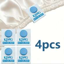 GIURKUU 4pcs Queen/King Size Bed Sheet Labels, Easy To Use, Machine Washable, For Size Identification