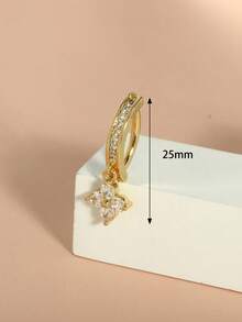 1个不锈钢肚脐环，镶嵌立方氧化锆，黄铜材质，垂坠式肚脐环，时尚简约设计，适合日常佩戴 - belly ring 2 - 查看 15