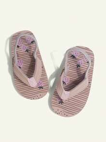 1 đôi dép lê đế bằng in hình dâu tây màu hồng dễ thương, thoải mái, nhẹ nhàng dành cho bé gái, thích hợp cho mùa hè, đi biển, ở nhà, phòng tắm, vui chơi ngoài trời và các bữa tiệc trẻ em (mẫu ngẫu nhiên) - Màu Hồng baby - Xem 4