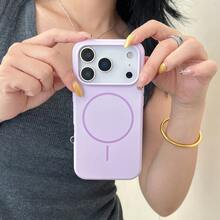 Ốp điện thoại silicon lỏng bóng bẩy sang trọng, tương thích với iPhone 17 Air, 16, 15, 14, 13, 12, 17 Pro Max Plus, kèm nắp mềm từ tính. - Màu tím - Xem 6