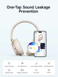 PICUN NC60 Hybrid Active Noise Cancelling Headphones, Dynamic Head Tracking, 130Hrs Playtime, Wireless 5.4 Over Ear Headphones, 0.02s Low Latency Gmaing Mode, 48dB Adaptive Noise Cancelling, Foldable & Lightweight Wear Headphones For Travel, Home