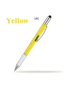 1pc/2pcs 6-In-1 Multifunctional Tool Pen, Building Tool, Gift Pen With 1.0mm Black Ballpoint Pen, Ruler, Stylus, Level, Screwdriver, Pen Tool, Gift For Men, Christmas, Birthday, Teacher - Multicolor - View 12