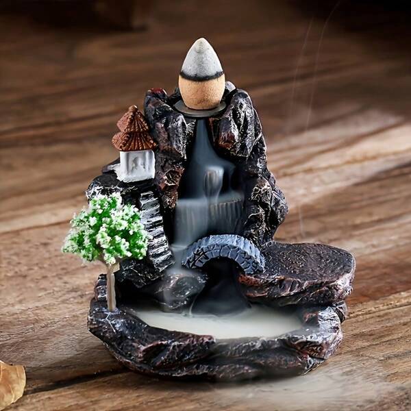 20-częściowy zestaw wysokiej jakości kadzielnic z żywicy ze specjalnymi stożkami kadzidlanymi, kreatywny kadzielnica do kadzenia z efektem rozpływu dymu, dekoracja do domu i aromaterapii.