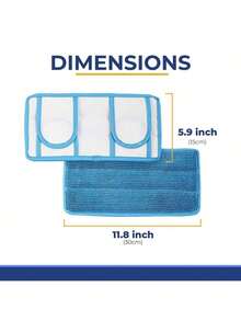 Flat Mop Replacement Heads, Washable Reusable Durable To Save Money, Microfiber Pad, High Absorption, Dry And Wet Dual-Use, Fit For Most Flat Mop, Easy To Clean, Home & Living, Household Cleaning & Personal Care, Cleaning Tools, Mop Sets, Flat Mop Cloth - 藍色 - 查看 6