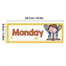 8 hojas/set Tarjetas con palabras en inglés de los días de la semana, decoración de pizarra para el aula, encabezados educativos, material didáctico de tarjetas de aprendizaje