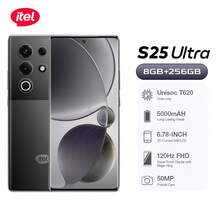 itel S25 Ultra 双卡 4G 钛金版 Android 14 智能手机 8GB RAM 256GB，5000mAh 电池，Type-C 充电，指纹解锁 - 黑色 - 查看 1
