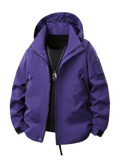 Women's Outdoor Utility Solid Color Casual Hooded Jacket, Suitable For Hiking, Trekking, Camping, Great As A Gift