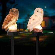 Lampă de grădină cu energie solară tip bufniță - Lampă de gazon LED impermeabilă pentru exterior, iluminat peisagistic în formă de bufniță din rășină cu panou solar, instalare ușoară, nu necesită baterie, reîncărcabilă 600mAh