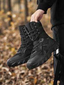 Botas de Trabalho de Inverno Masculinas, Botas de Neve de Deserto Respiráveis e Duráveis para Caminhada ao Ar Livre, Botas de Neve de Cano Alto Unissex Tamanho 36-46 com Forro Extra Quente