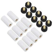 10 Pairs  Billiard Screw-On Tips With Pool Cue Stick Ferrules Soft Tips Kit - White - View 11