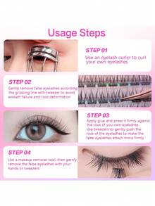 120 Büschel selbstklebende Wimpern mit natürlichem Look, vorverklebt, 10-12mm DIY Wimpernverlängerungsset mit Pinzette, ohne Klebstoff zu tragen, geeignet für den täglichen Gebrauch, japanisches & koreanisches Make-up Werkzeug