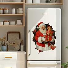 1pc Christmas Santa Claus, Reindeer & Sleigh Pattern Wall Sticker, Self-Adhesive PVC Material, Suitable For New Year, Spring Festival, Christmas, Thanksgiving, St. Patrick's Day And Other Holidays, Applicable To Party, Home, Living Room, Bedroom, Bathroom, Camping, House, Room, Garden, Kitchen And Other Scenarios, Suitable For Living Room, Bedroom, Dining Room, Bathroom, Study, Kitchen, Outdoor, Outdoor Garden And Other Room Decorations Wall Stickers Wall Decor Stickers Home Decor Christmas Decorations Christmas Decorations Home