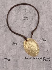 1pc Minimalist Spiral Disc Alloy Pendant Necklace, High-End Unique Personalized Unisex Couple Necklace