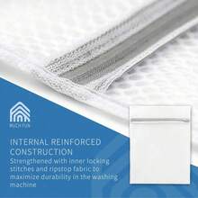 Reusable Honeycomb Mesh Laundry Bag, Suitable For Washing Underwear, Clothing, Jeans, Towels, And Socks In The Washing Machine. - White - View 4