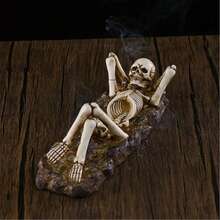 1pc ABS Incense & Incense Burners All Saints' Day Skeleton Incense Burner, Suitable For Spa, Yoga & Meditation, Home Decor & Unique Gift Idea, Incense Stand, Room Decor, Creative Incense Plate - 彩色 - 查看 5