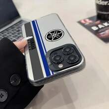 Funda de teléfono para motocicleta, color plateado mate, para 17,15, 14, 16, 13, 12, 11 Pro Max Plus, Y-YamahaES-A de carreras a prueba de golpes, dura - Negro1 - Ver 5