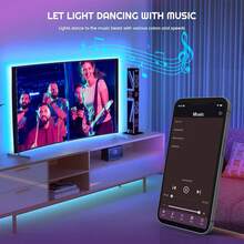 HBOWMDJIA 16ft-100ft LED Strip Lights With 44Key Remote And APP Control, Flexible Use,  Music Sync, Timing, Adjustable Color Flashing Speed, 6 DIY Modes, Very Easy To Install, LED Lights For Bedroom, Room, Ceiling, Halloween Party Atmosphere, Game Atmosphere Light, Christmas Gifts - ánh sáng đa sắc - Xem 4