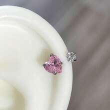 Cute Bow Love Titanium Steel Allergy-Proof Horseshoe Ring Ring Piercing Piercing Bone Nails Delicate Artificial Zirconia Earrings Y2K Punkgoth Jewelry Fashion Girl Piece